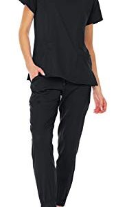 Mini Marilyn Stretch V-Neck Jogger Scrubs Set, Available in Over 12 Colors