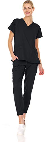 Mini Marilyn Stretch V-Neck Jogger Scrubs Set, Available in Over 12 Colors