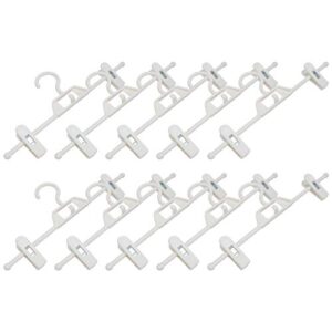 doitool 10pcs plastic pants hangers with clips space saving hanger for clothes, sturdy skirt hangers with adjustable clip, closet clip hangers for pant, jeans, skirts, slacks (white)