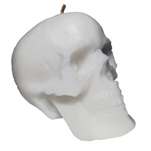 white spell skull candle for purity and strength (gift, witches, witch, figure, aessthetic, skeleton, goth, spooky, ritual, fireplace, decorations, bloody, brain, spiritual, weird, satanic, drip)