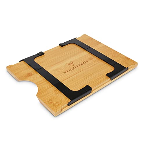 Vendiferous Natural Bamboo Cutting Board - Chopping Tray with Folding Legs - Adjustable Raised Meal Prep Station - Sustainable Lightweight Bamboo