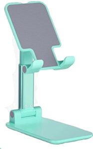 cell phone stand, adjustable angle and height of desktop phone stand, stable non-slip design compatible with all mobile phones, iphone, ipad, tablet pc (mint green)