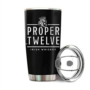 proper 12 proper twelve irish whiskey fan stainless steel tumbler 20oz & 30oz travel mug