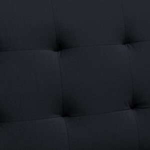 LTT Futon Sofa Bed, Sleeper Sofa, Square Arms Modern Velvet Upholstered Sofa Bed Black(78" Lx37 Wx34 H)