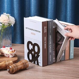 Hotop, Book Ends Decorative Metal Bookends Supports for Book-Rack Desk Kitchen Book Shelf Holder for Shelves Distinctive Appearance Design Book Ends Metal Supports