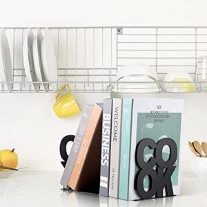 Hotop, Book Ends Decorative Metal Bookends Supports for Book-Rack Desk Kitchen Book Shelf Holder for Shelves Distinctive Appearance Design Book Ends Metal Supports