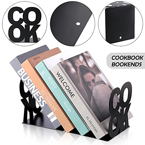 Hotop, Book Ends Decorative Metal Bookends Supports for Book-Rack Desk Kitchen Book Shelf Holder for Shelves Distinctive Appearance Design Book Ends Metal Supports