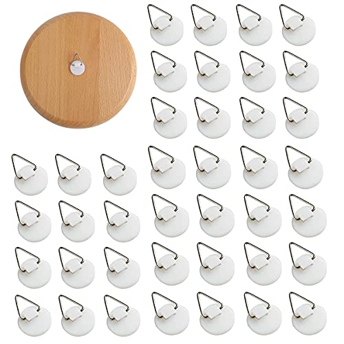 KUAXIE 40 Pieces Invisible Adhesive Plate Hanger Vertical Plate Holders for Plate Pictures Wall Art Decor Supplie(Small Square)