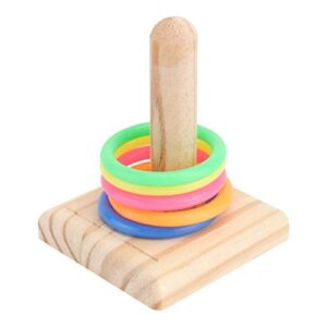 popetpop wooden toys educational toys 1 set bird toys bird trick tabletop toys training stacking color ring toys parrot chew foraing toys education toys desktop accessories pet toys