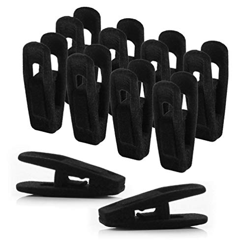 10 Pcs Velvet Hanger Clips Pant Clothes Finger Clips for Velvet Hangers (Black)