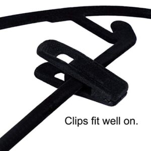 10 Pcs Velvet Hanger Clips Pant Clothes Finger Clips for Velvet Hangers (Black)