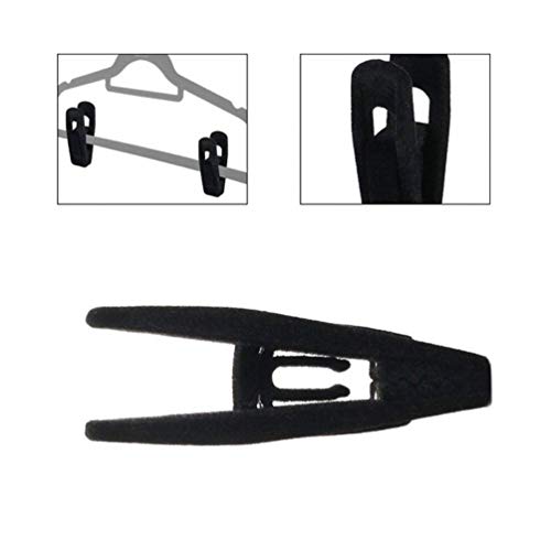 10 Pcs Velvet Hanger Clips Pant Clothes Finger Clips for Velvet Hangers (Black)