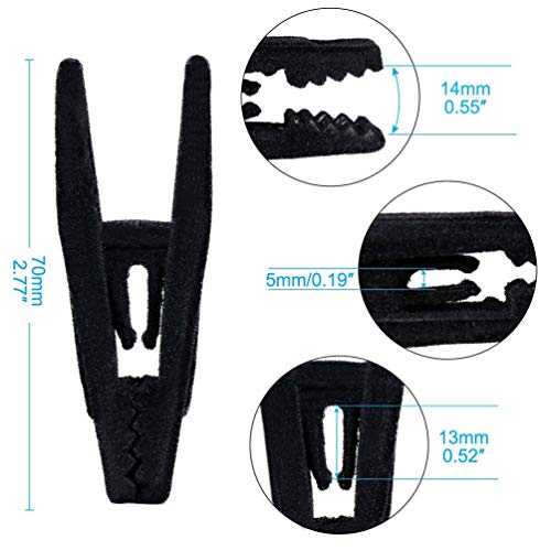 10 Pcs Velvet Hanger Clips Pant Clothes Finger Clips for Velvet Hangers (Black)