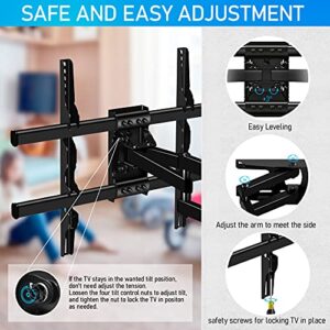 C-MOUNTS Full Motion TV Wall Mount Bracket Dual Articulating Arms Swivels Tilts Rotation for Most 37-75 Inch Flat Curved TVs,Holds up to 110lbs, Max VESA 684x400mm,Fits up to 16" Studs