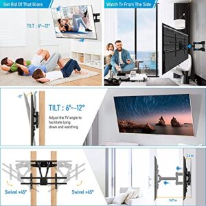 C-MOUNTS Full Motion TV Wall Mount Bracket Dual Articulating Arms Swivels Tilts Rotation for Most 37-75 Inch Flat Curved TVs,Holds up to 110lbs, Max VESA 684x400mm,Fits up to 16" Studs