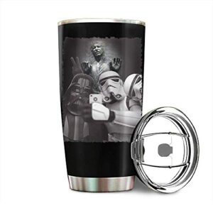 black stormtrooper and darth vader selfie warstars han solo in carbonite stainless steel tumbler 20oz & 30oz travel mug