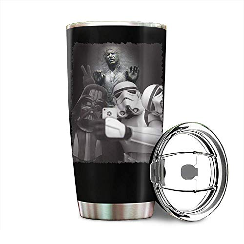 Black Stormtrooper And Darth Vader Selfie Warstars Han Solo In Carbonite Stainless Steel Tumbler 20oz & 30oz Travel Mug