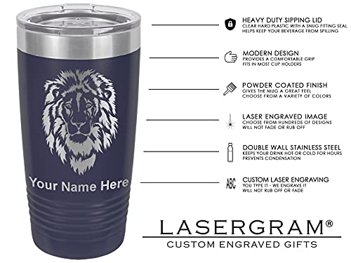 LaserGram 20oz Vacuum Insulated Tumbler Mug, Freemason Symbol, Personalized Engraving Included (Navy Blue)