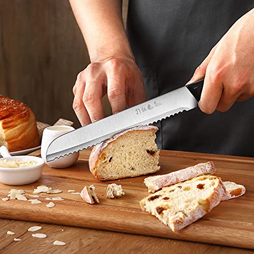 8-Inch Bread Knife, Serrated Bread Knife, Bread Cutter & Bread Slicers For Homemade Bread, Cake and Bagels, Ultra-Sharp German Stainless Steel-ABS Handle