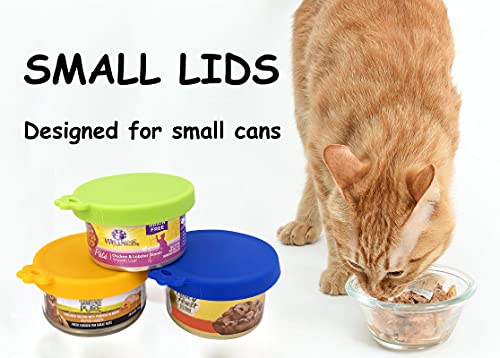 COMTIM 3 Pack Cat Food Can Lids, Silicone Small Pet Food Can Lids Covers for 3 oz Cat Food Cans