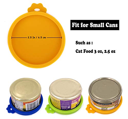 COMTIM 3 Pack Cat Food Can Lids, Silicone Small Pet Food Can Lids Covers for 3 oz Cat Food Cans