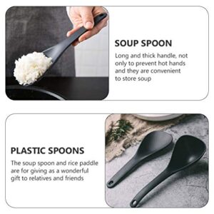 DOITOOL 2pcs Rice Paddle Spoon Soup Spoon Cooking Utensil Rice Scooper Non- stick Heat- resistant Works for Rice Mashed Potato or more