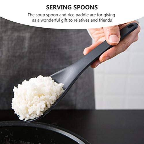 DOITOOL 2pcs Rice Paddle Spoon Soup Spoon Cooking Utensil Rice Scooper Non- stick Heat- resistant Works for Rice Mashed Potato or more