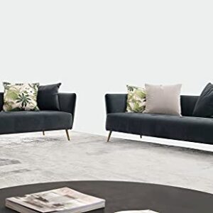 Acanva Dark Blue Modern Velvet Fabric Sofa for Living Room Bedroom, Solid Metal Legs, 68" W Loveseat