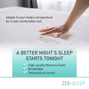 ZEO-SLEEP 1.5-inch Mattress Topper - Queen Size Memory Foam Mattress Topper - Balanced Support Mattress Topper for Back Discomfort 75 x 38 x 1.5 inches