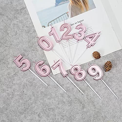 14th Birthday Candles Cake Numeral Candles Happy Birthday Cake Candles Topper Decoration for Birthday Wedding Anniversary Celebration Supplies (Rose Gold)