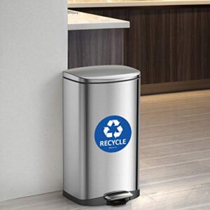 IGNIXIA (Pack of 4 Recycle & Trash Stickers Combo Indoor & Outdoor Trash Bin Decals Recycle & Trash Symbols Sticker 4 X 4 Inches Self Adhesive Peel & Stick (Blue and Black)