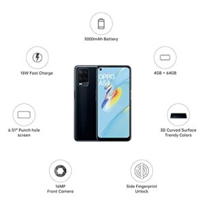 OPPO A54 CPH2239 Dual SIM 64GB ROM + 4GB RAM Factory Unlocked 4G/LTE Smartphone (Crystal Black) - International Version