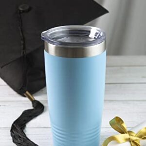 LaserGram 20oz Vacuum Insulated Tumbler Mug, Class of 2023, 2024, 2025, 2026, Personalized Engraving Included (Navy Blue)