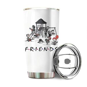 friends horror movies tv shows halloween murders killer squad playing in the park stainless steel tumbler 20oz & 30oz travel mug