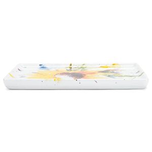 DEMDACO Dean Crouser Sunflower Watercolor Yellow 7.5 x 5 Glossy Ceramic Stoneware Decorative Tray