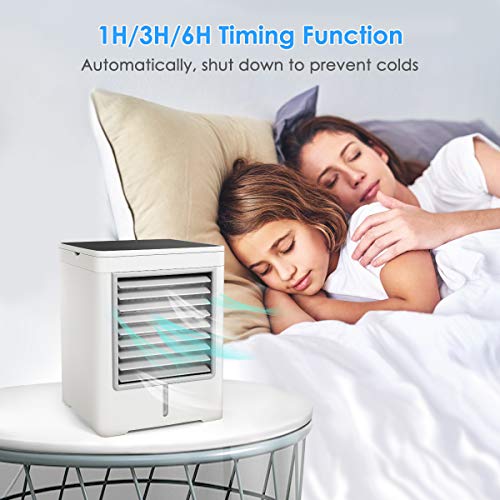 Cipamnel Portable Air Cooler, 3 in 1 Mini Evaporative Cooler Personal Air Cooler, 3 Fan Speed, Desktop Cooling Fan for Room, Home, Office, Dorm Cooler Humidifier & Purifier