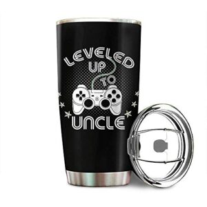 leveled up to uncle new uncle for gamer stainless steel tumbler 20oz & 30oz travel mug