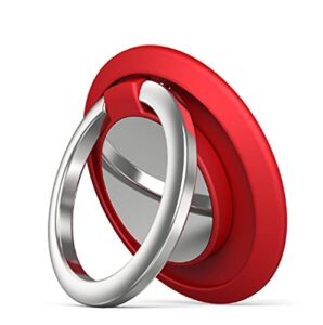 sfdo cell phone mobile ring holder finger 360 rotation metal ring grip for magnetic car mount compatible with all smartphone - red