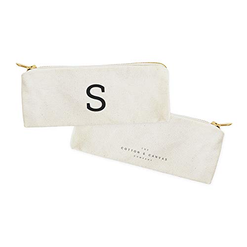 The Cotton & Canvas Co. Personalized Modern Monogram Initial S Small Cosmetic Case and Travel Pouch for Office or On The Go