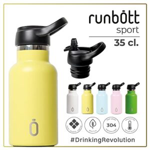 Runbott SPORT 35 Ceramic Thermos Bottle - BPA Free Thermal Steel with Ceramic Internal Coating (White)