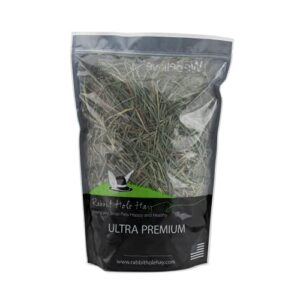 rabbit hole hay ultra premium, hand packed soft timothy hay for your small pet rabbit, chinchilla, or guinea pig (12oz)