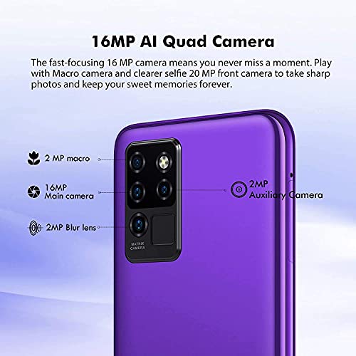 OUKITEL C21 Unlocked Smartphone, Android 10 Unlocked Cell Phone with Dual Sim 64GB/4GB 20MP Selfie Helio P60 6.4'' FHD+ Octa Core 4000mAh Face ID + Fingerprint GSM 4G, GPS, Bluetooth, WiFi