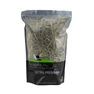 rabbit hole hay ultra premium, hand packed coarse orchard grass for your small pet rabbit, chinchilla, or guinea pig (12oz)