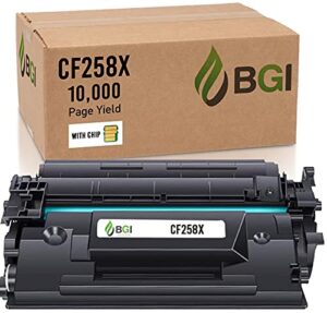bgi remanufactured toner cartridge for hp 58x cf258x (includes chip) for hp laserjet pro m404dw m404dn m404n m404 mfp m428fdn m428fdw m428dw m428 | high yield | chip installed | made in usa