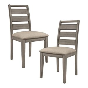 lexicon bainbridge 19.5" wood dining room side chair in gray (set of 2)