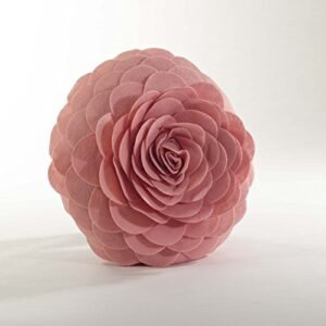 SARO LIFESTYLE Rose Flower Design Poly Filled Throw Pillow