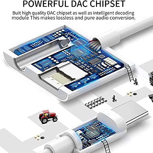 zoho, 2 in 1 USB C to 3.5mm Headphone Jack Adapter PD 60W Charger and Aux Audio Splitter Adapter Compatible with Samsung Note 2010S20, Google Pixel 44 XL33 XL and More