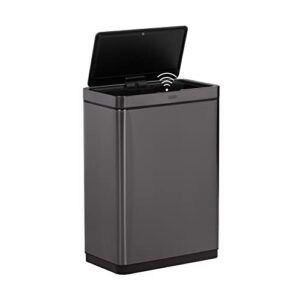 rubbermaid elite stainless steel sensor trash can for home and kitchen, batteries included, 12.4 gallon, charcoal