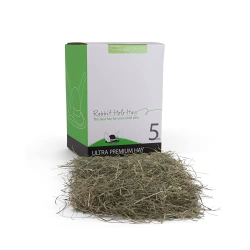 Rabbit Hole Hay Ultra Premium, Hand Packed Mountain Grass for Your Small Pet Rabbit, Chinchilla, or Guinea Pig (5lb)