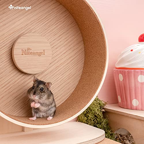 Niteangel Replacement Cork Running Track - Fits for Wooden Hamster Wheel Series | Acrylic Hamster Exercise Wheel w/Cork Track | Dark Cloud Hamster Wheel Series (Wooden Series, Small)